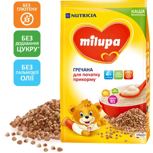 Безмолочная каша Milupa гречневая 170 г (5900852039003)