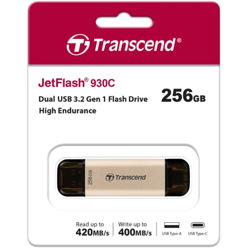 USB-флешка Transcend 256GB JetFlash 930 USB 3.2/Type-C Gold/Black (TS256GJF930C): Вага 11 г