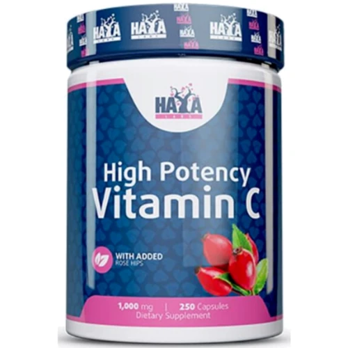 Haya Labs High Potency Vitamin C 1000mg with rose hips 250 caps / 250 servings