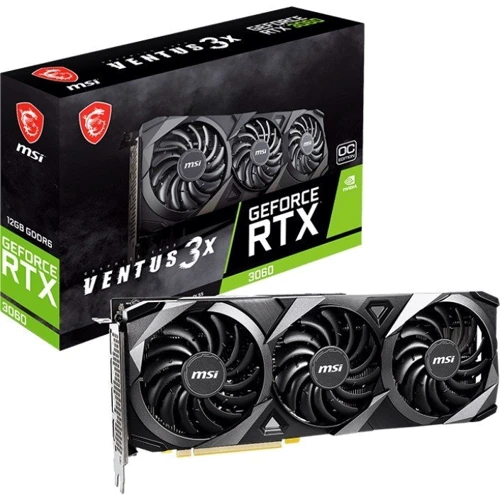 Відеокарта MSI GeForce RTX 3060 VENTUS 3X 12G OC UA: Обсяг пам'яті, Гб 12