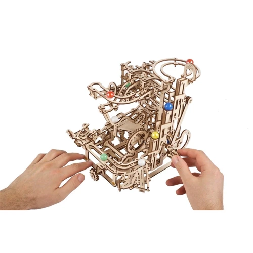 Механический 3D пазл UGEARS Механическая модель Марбл-трасса Многоуровневый подъемник (70170) фото 11