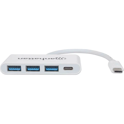 Адаптер Intracom Adapter Manhattan USB-C to 3xUSB3.0+USB-C White: Інтерфейс підключення USB-C