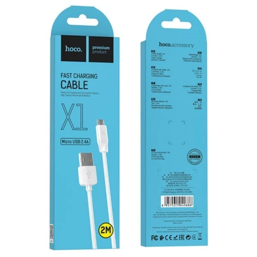 Кабель Hoco USB Cable to USB-C X1 3A 1m White: Довжина 1 м