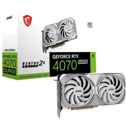 Видеокарта MSI GeForce RTX 4070 SUPER 12G VENTUS 2X WHITE OC: Разрядность шины памяти, бит 192