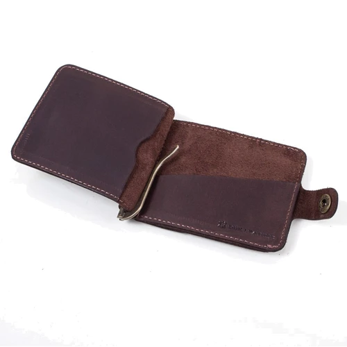 Мужской зажим для денег DNK Leather коричневый (DNK-Clamp-trifle-Hcol-F): Формат кошелька Вертикальный