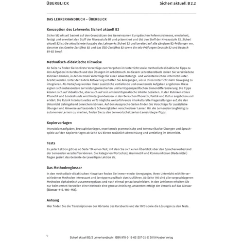 Sicher! Aktuell B2.2: Lehrerhandbuch: Производитель Hueber