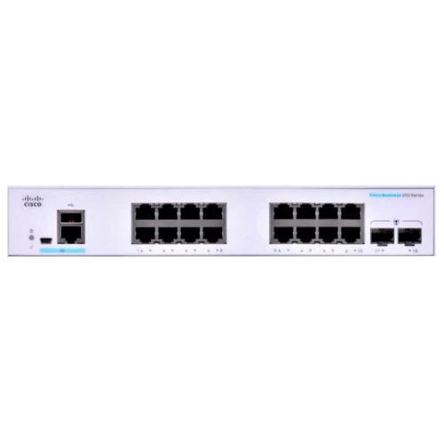 Сетевой коммутатор Cisco CBS250-16T-2G-EU: Порты только Gigabit Ethernet (10/100/1000)