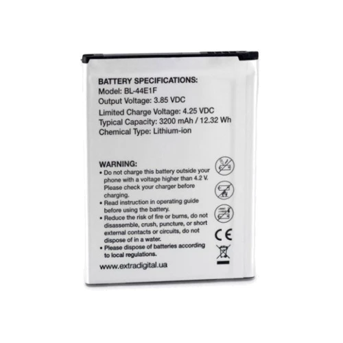 Акумулятор ExtraDigital 3200mAh (BL-44E1F) for LG V20: Виробник ExtraDigital