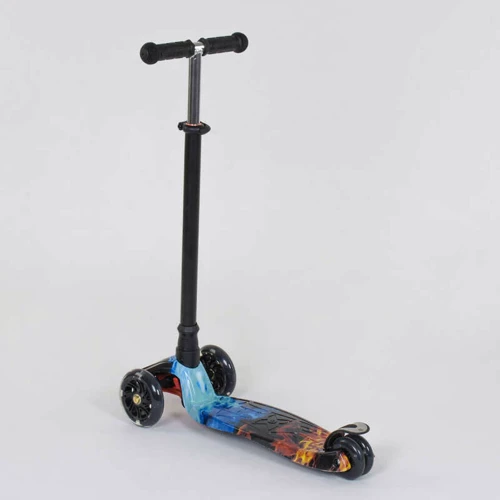 Самокат триколісний MAXI "Best Scooter" пластмасовий, трубка керма алюмінієва Black / Blue / Red (74476): Тип гальма ножний
