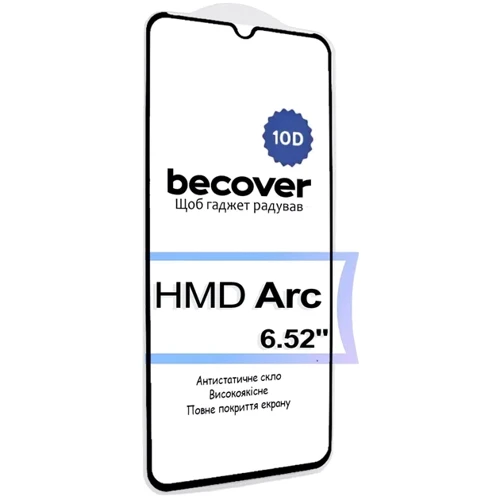 BeCover Tempered Glass 10D Black для HMD Arc (713572)