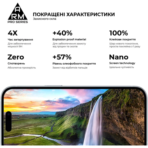 Защитное стекло для iPhone ArmorStandart Tempered Glass Pro with mesh Black for iPhone 15 (ARM87023)