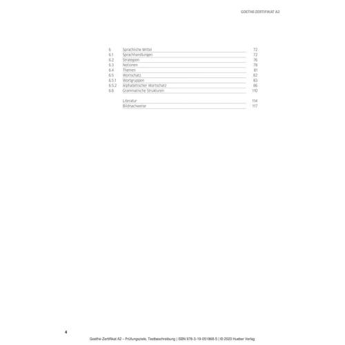 Goethe-Zertifikat A2: Prüfungziele, Testbeschreibung: Обкладинка Мягкая