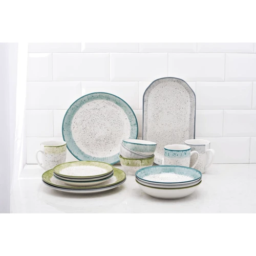 Тарілка супова Ardesto Siena 20 см порцелянова Біло-блакитний (AR2920SWB)