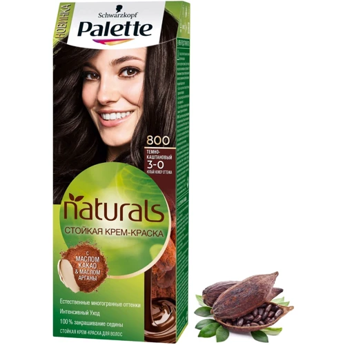 Palette Naturals Крем-фарба для волосся 3-0 (800) Темно-каштановий 110 ml: Тип волосся Всі типи