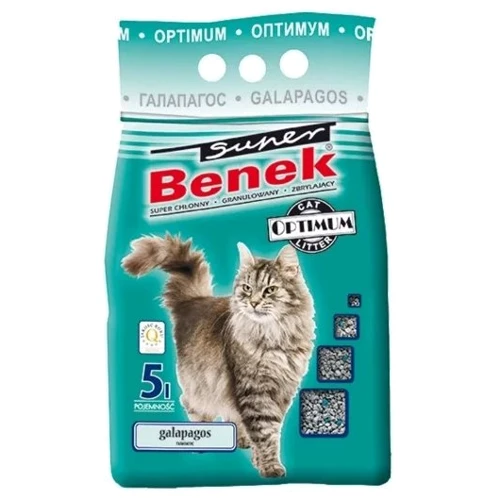 Бентонітовий наповнювач Super Benek Optimum Line Galapagos з ароматом морської свіжості 5л (5905397012641)