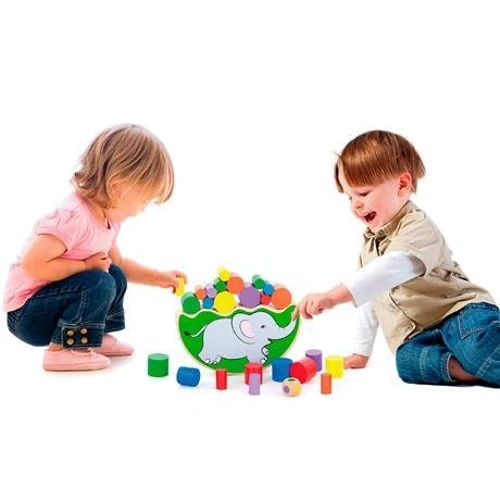 Дерев'яна гра-баланс Viga Toys Слонік (50390): Стать Для мальчиков, Для девочек