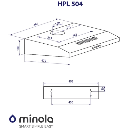 Вытяжка Minola HPL 504 BL фото 5