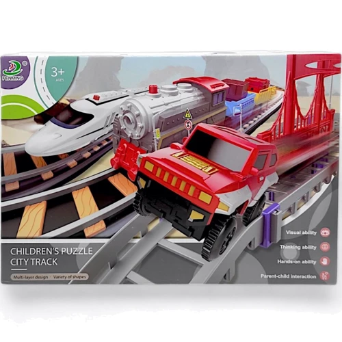 Залізниця-трек Fenming машинка та поїзд 108 елементів (3062B): Тип набір