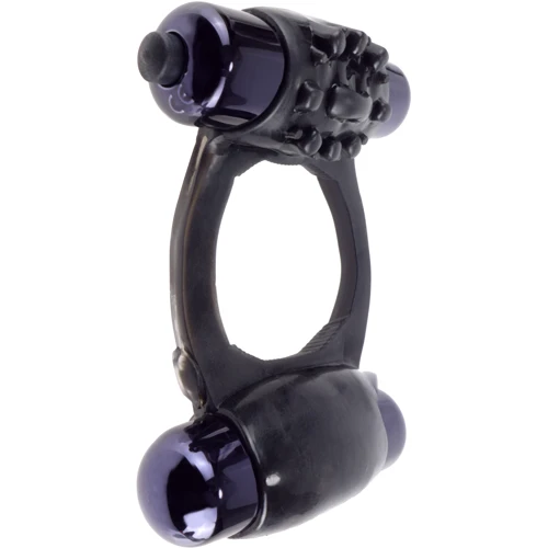 Эрекционное вибро кольцо Duo Vibr Super Ring, черный