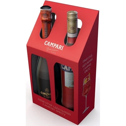 Подарочный набор Campari 0.7 л 25% + Вино игристое Cinzano To-Spritz белое сухое 0.75 л (DDS4820180020294): Объем, л 1.45