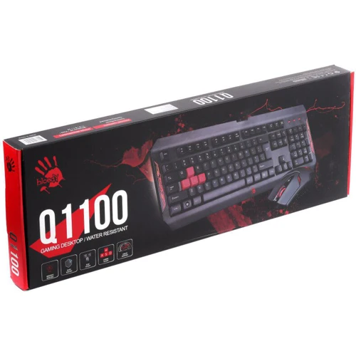 Комплект дротовий A4Tech Q1100 A4-Tech Bloody Black USB: Підключення дротове