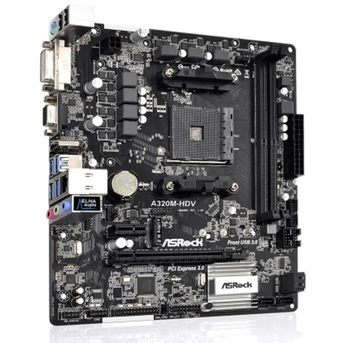 ASRock A320M-HDV R4.0: Роз'єми на платі M.2, SATA 3.0, PCI Express x1