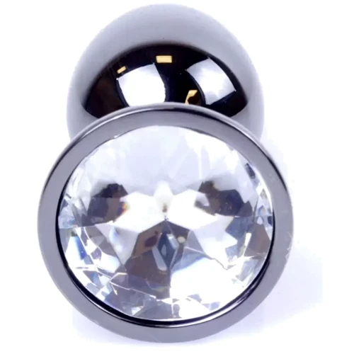 Анальная пробка с кристаллом BOSS of TOYS Boss Series - Jewellery Dark Silver PLUG Clear S, BS6400030