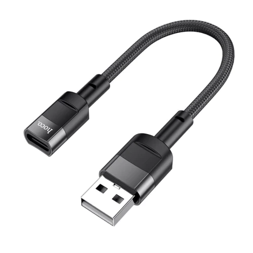 Кабель Hoco USB Cable to USB-C U107 Female 2A 0.1m Black: Тип USB Cable - USB-C F