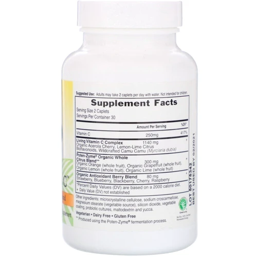 Garden of Life Living Vitamin C Вітамін З 60 вегетаріанських капсул: Тип вітамін C
