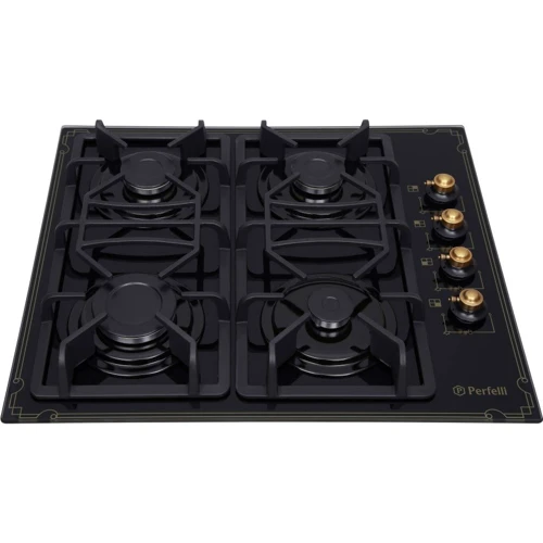 Варочная поверхность газовая Perfelli HGG 61524 BL ANTIQUE: Рабочая поверхность стекло (закаленное)