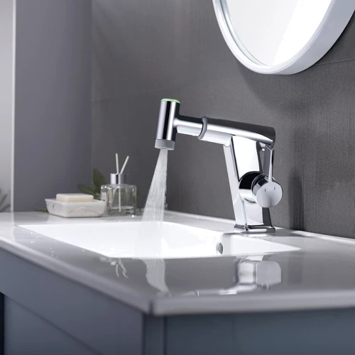 Смеситель для раковины Lefton Pull-Out Faucet with Temperature Display & LED Light - BF2207 Chrome
