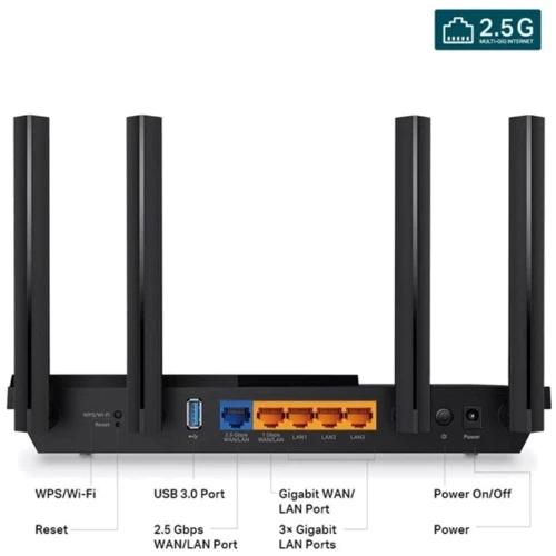 Маршрутизатор Wi-Fi TP-Link Archer AX55 Pro: Количество LAN портов 3