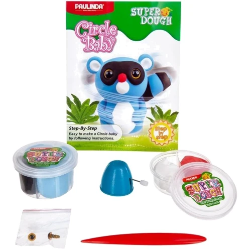 Масса для лепки Paulinda Super Dough Circle Baby Енот заводной механизм, синий (PL-081177-2): Производитель PAULINDA
