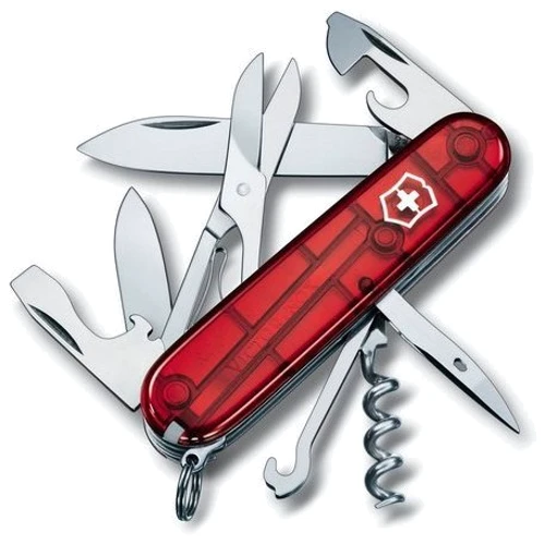 Мультитул Victorinox Climber 91мм/14предметов/красный-прозрачный (1.3703.T)