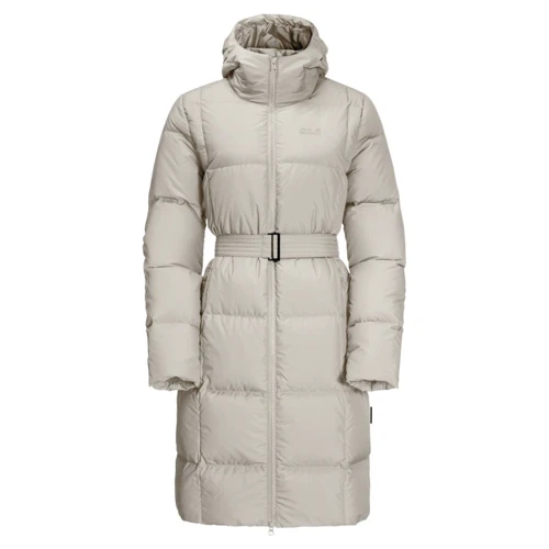 Пуховик Jack Wolfskin Frozen Lake Coat W 1206131-6260 48 серый зимний с капюшоном длинный