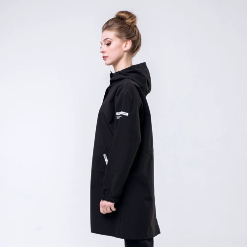 Вітрівка Peak FW293142-BLA 44 чорна з капюшоном: Сезон Демісезон