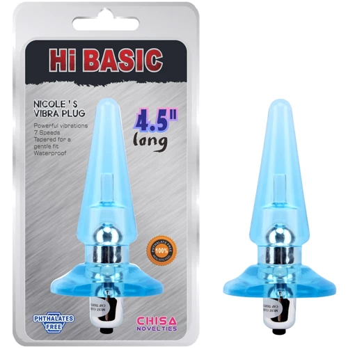 Анальная пробка с вибрацией Chisa Hi Basic Nicole's Vibra Plug 4.5" Blue