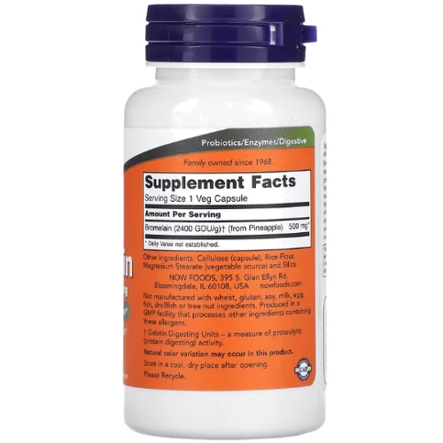 NOW Foods Bromelain 500 mg 60 caps: Форма выпуска Капсулы