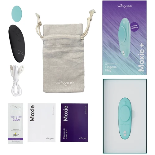 Смарт-вибратор в трусики We-Vibe Moxie+ Aqua с пультом ДУ