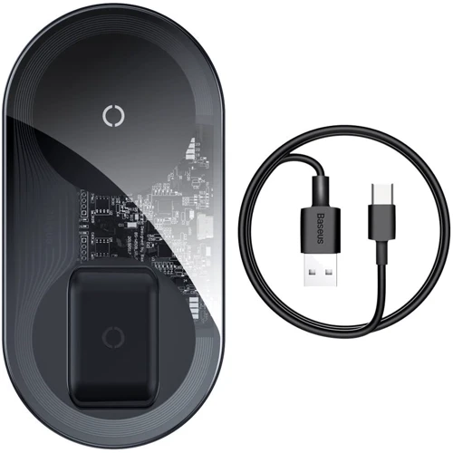 Зарядний пристрій Baseus Dual Wireless Charger Pro Edition Transparent (WXJK-CA02) for Smartphones and Pods: Кількість USB-портів немає