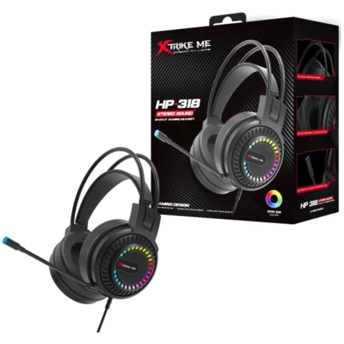 Навушники Xtrike Me HP-318 USB+3.5mm RGB Black фото 6