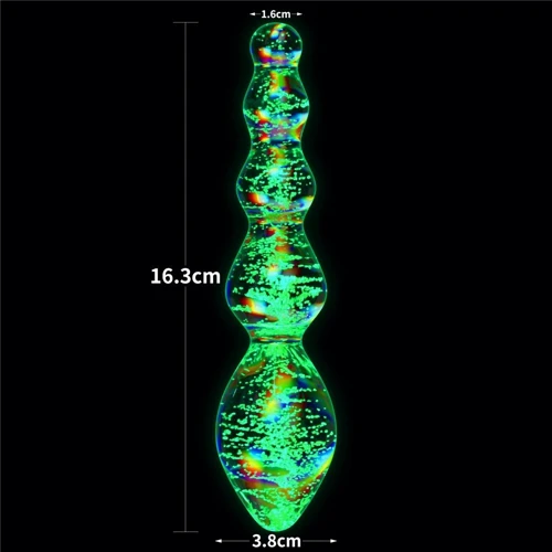 Фаллоимитатор LoveToy Twilight Gleam Glow-in-the-dark Glass Dildo Tantalizing Orbs