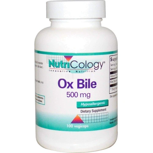 Nutricology Ox Bile 500 mg Екстракт бичачої жовчі 100 веганських капсул