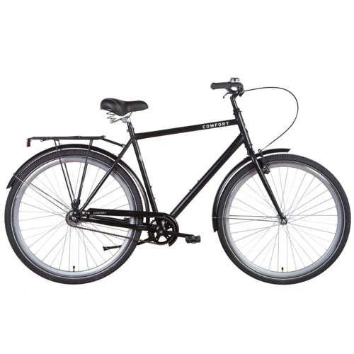 Велосипед Dorozhnik COMFORT MALE Velosteel с багажником зад St, с крылом St 2022 ST 28" черный (OPS-D-28-286)