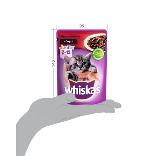 Влажный корм Whiskas для котят с говядиной в соусе 24х100 г (5900951253591): Класс Премиум