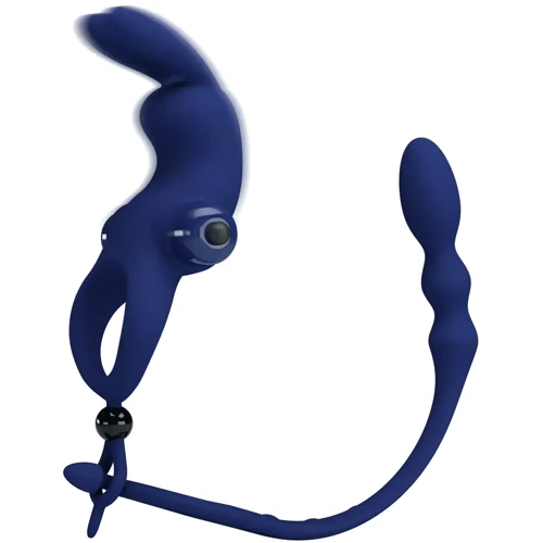 Эрекционное виброкольцо с анальным стимулятором LYBAILE Pretty Love - Powerful ring (BI-210213-3)