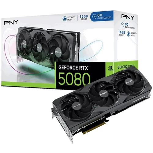 Видеокарта PNY GeForce RTX 5080 Overclocked Triple Fan (VCG508016TFXPB1-O)