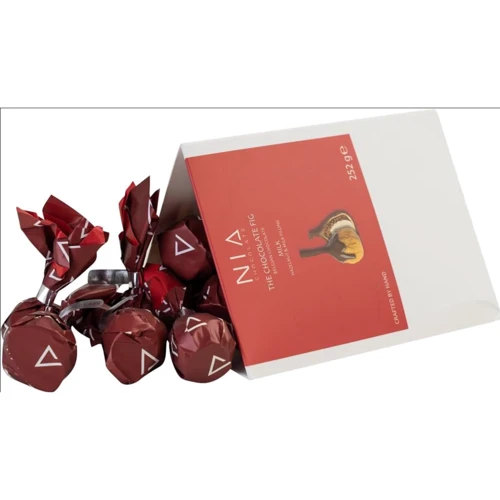 Інжир NIA CHOCOLATE The Chocolate Fig Milk 252 г, сушений у молочному шоколаді з начинкою з фундуку та молока зі смаком бренді (8683465820127): Вага, г 252