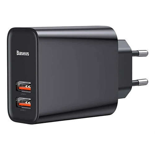 Зарядний пристрій Baseus USB Wall Charger Quick Charge 3.0 2xUSB 30W Black (CCFS-E01): Кабель в комплекті Відсутнє