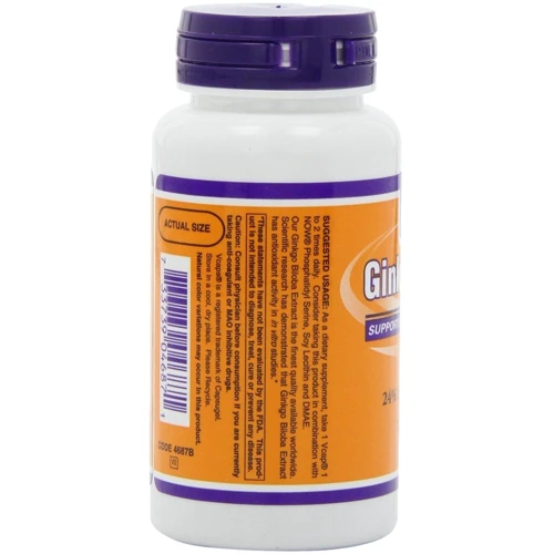 NOW Foods Ginkgo Biloba 60 mg Veg Capsules 120 veg caps: Пол Унисекс